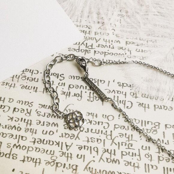 Kendra Scott Elisa White Pearl Silver Necklace - Picture 2 of 4